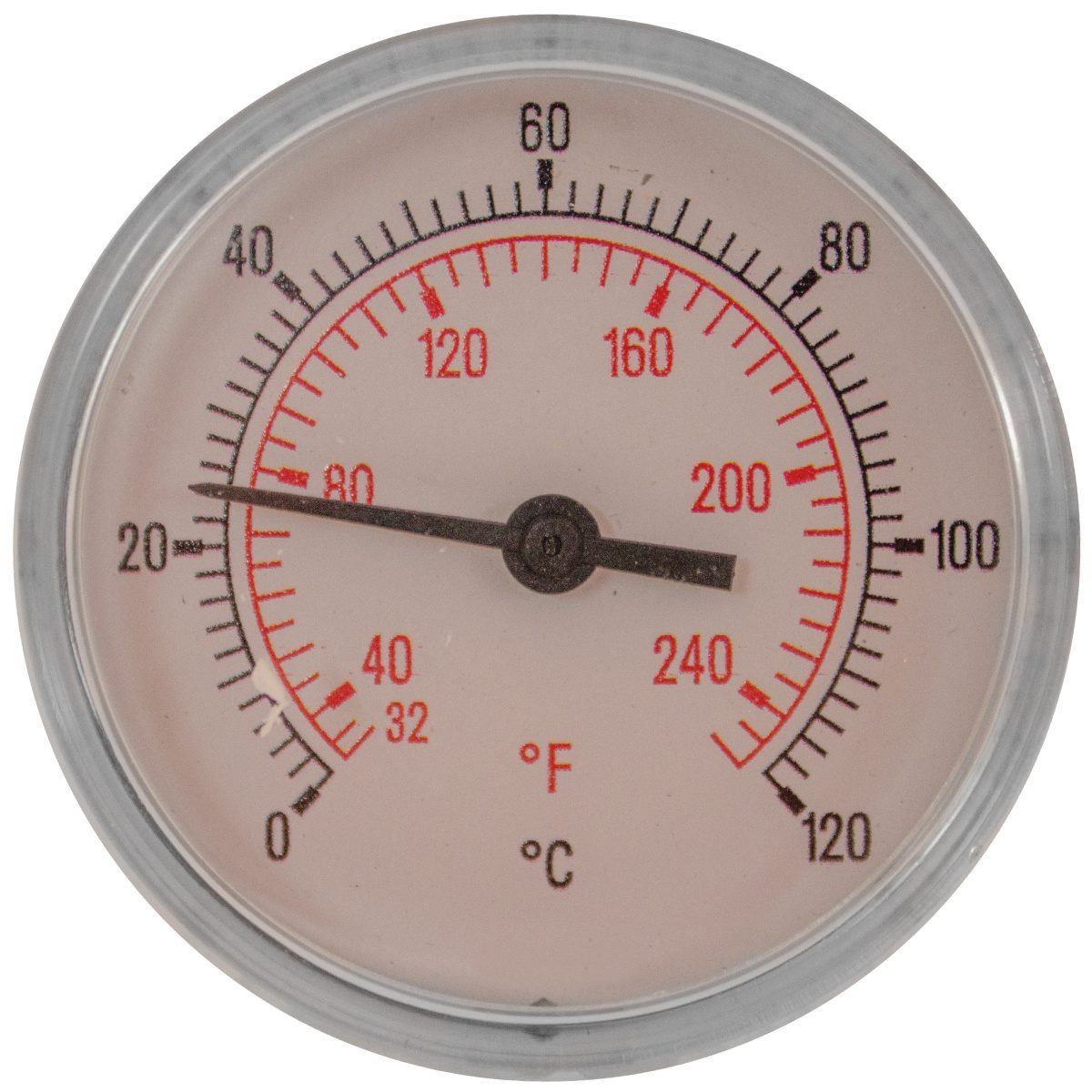 Termómetro (0° - 120°) Ø 63 HORIZ 1/2" 0/120° L=50
